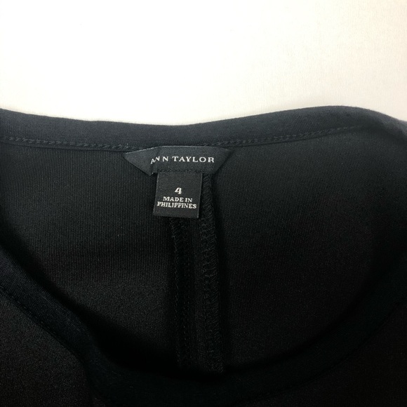 Ann Taylor A-Line Black Dress Laser Cut Hem 4 - Picture 5 of 7